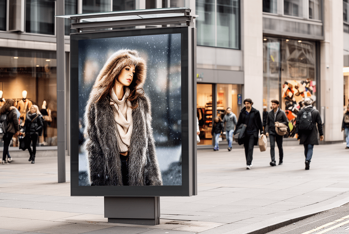 Totem publicitaire extérieur double face