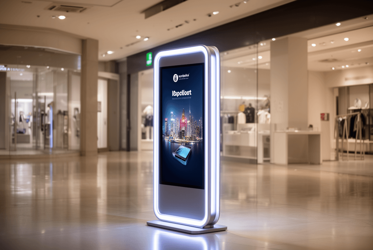 Totem publicitaire lumineux avec rétroéclairage LED